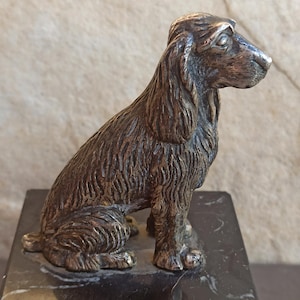 Farco Plat Plaque De Plata Figurina di cane, Cocker Spaniel, Statua vintage placcata in argento, Collezione di cani, Statuetta di cane, Figurina di decorazioni per la casa