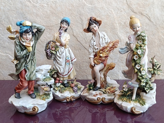 Capodimonte Seasons Porcelain Figurines, Capodimonte Scapinello