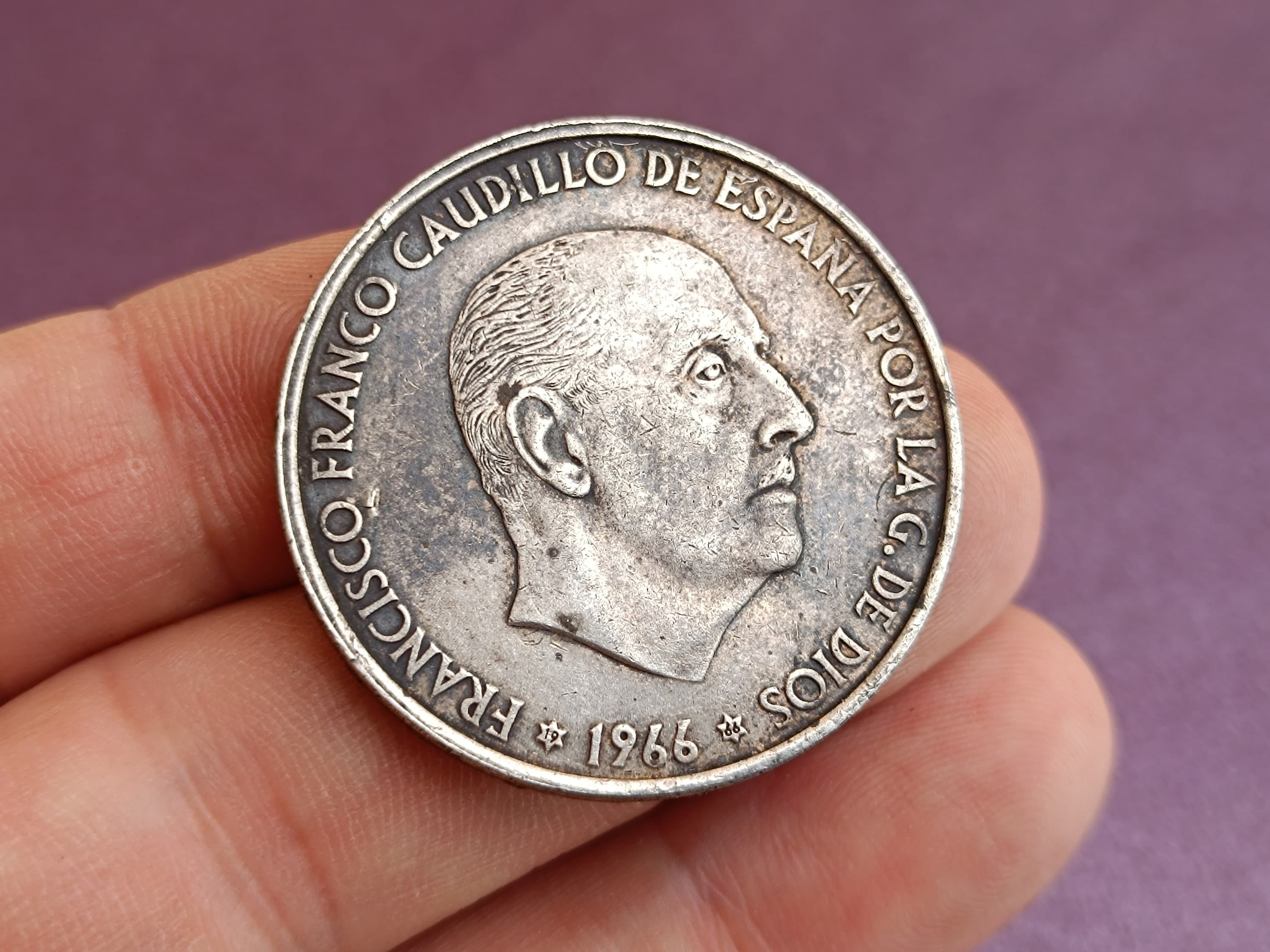 1966年 銀貨 100 ペセタ フランコ、フランシスコ・フランコ貨幣