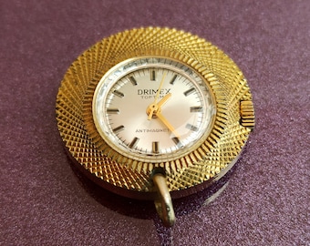Vtg Caravelle Pocket Watch Manuel Winding 28mm Gold Plated 