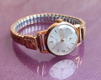 1960s CAUNY LADY 17 Rubis Swiss Watch, Gold Filled 10 micron Watch, 17 Rubis Watch, Gold Filled Watch, Women Wrist Watch, Swiss Wristwatch