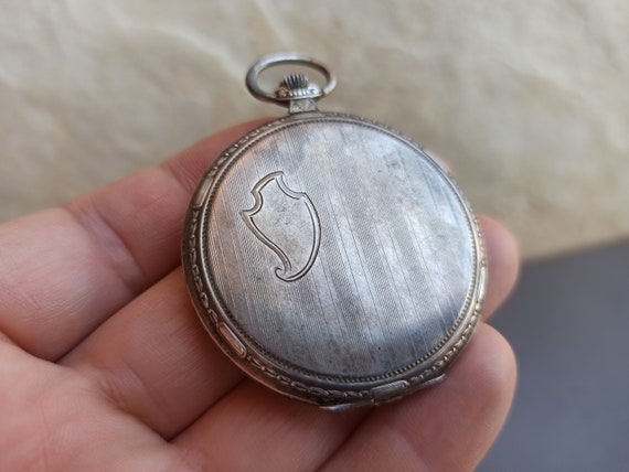 Silver Cronometro ABAZ, Silver Pocket Watch, Silv… - image 6