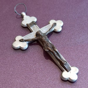 1950 Jesus Christ Cross Pendant, Jesus Cruz, Religious Cross, Old Religious Cross Pendant, Vintage Cross Pendant, Antique Cross