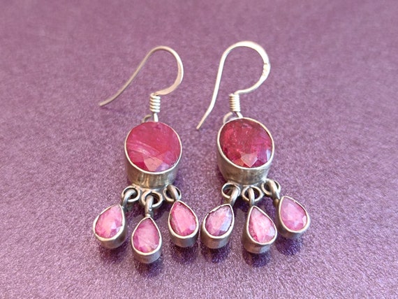 Ruby 925 Silver Earrings, Ruby Silver Earrings, S… - image 5