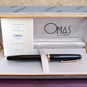OMAS EXTRA 620 Füllfederhalter, Vintage Füllfederhalter, Füllfederhalter mit goldgefüllter Feder, Retro-Füllfederhalter, Füllfederhalter, Federgröße F, Italien