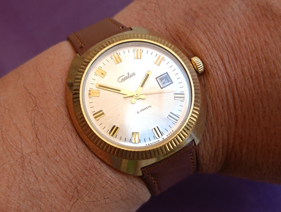 1970 SLAVA 21 Rubies Mechanical Watch, AU USSR Watch, Retro Watch, Soviet Watch, Women Wrist Watch, Vintage Watch, Automatic Watch