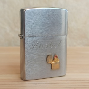 Encendedor Zippo personalizado grabado con nombre, cromo satinado, grabado  gratuito