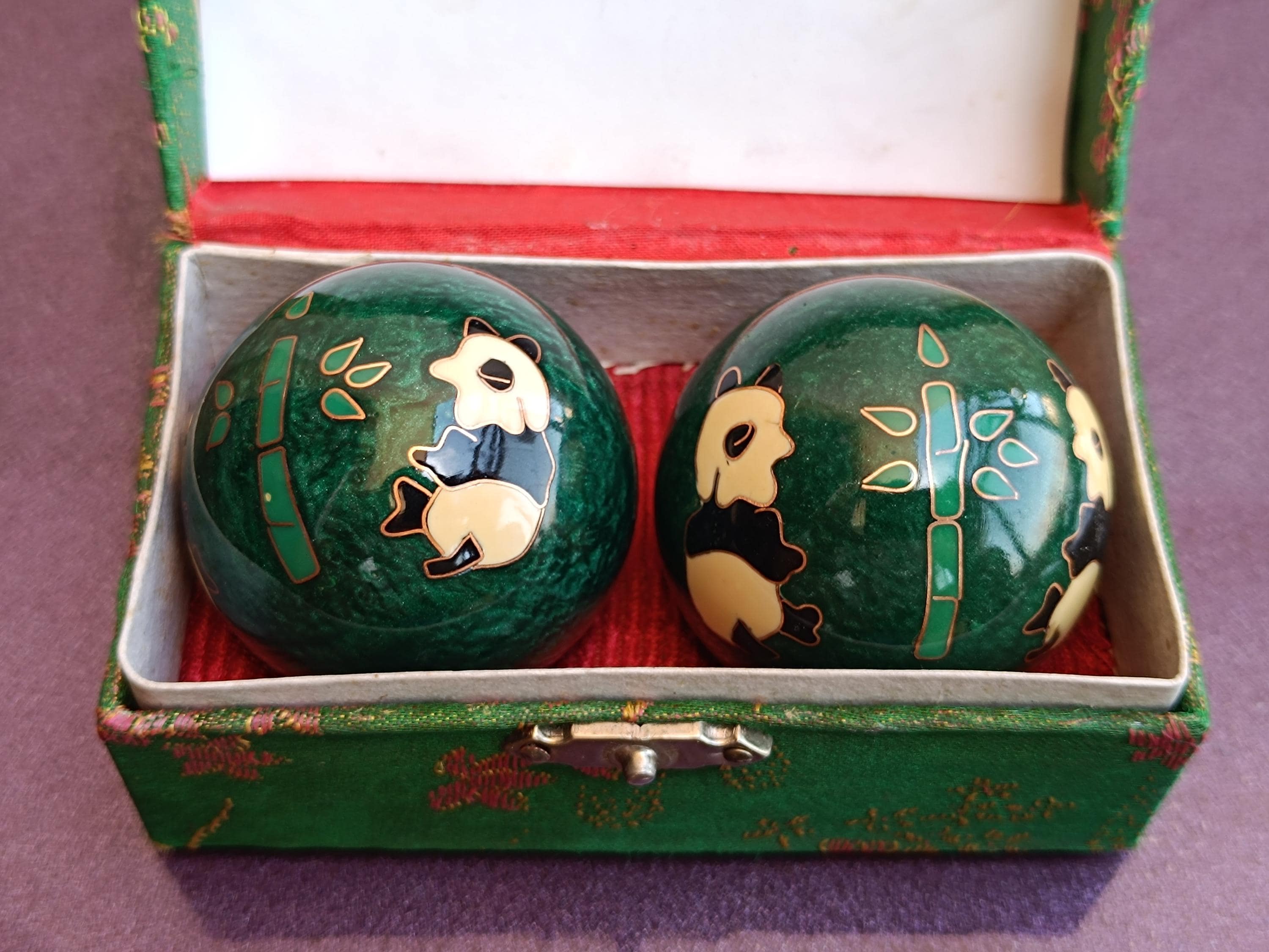 Buddhist Balls With Pandas, Chinese Meditation Ball, Baoding Balls