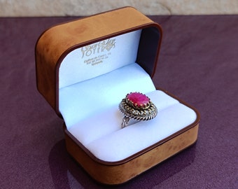 Bague en argent Ruby 925, bague en argent rubis, bague rubis argenté, bague vintage, bague en argent antique, bague rétro, bague rubis vintage