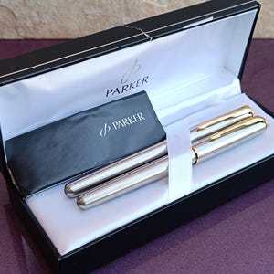 Set penna stilografica e penna a sfera PARKER SONNET, penna originale Parker, penna artistica, realizzata in Francia, penna stilografica Parker, penna a sfera Parker
