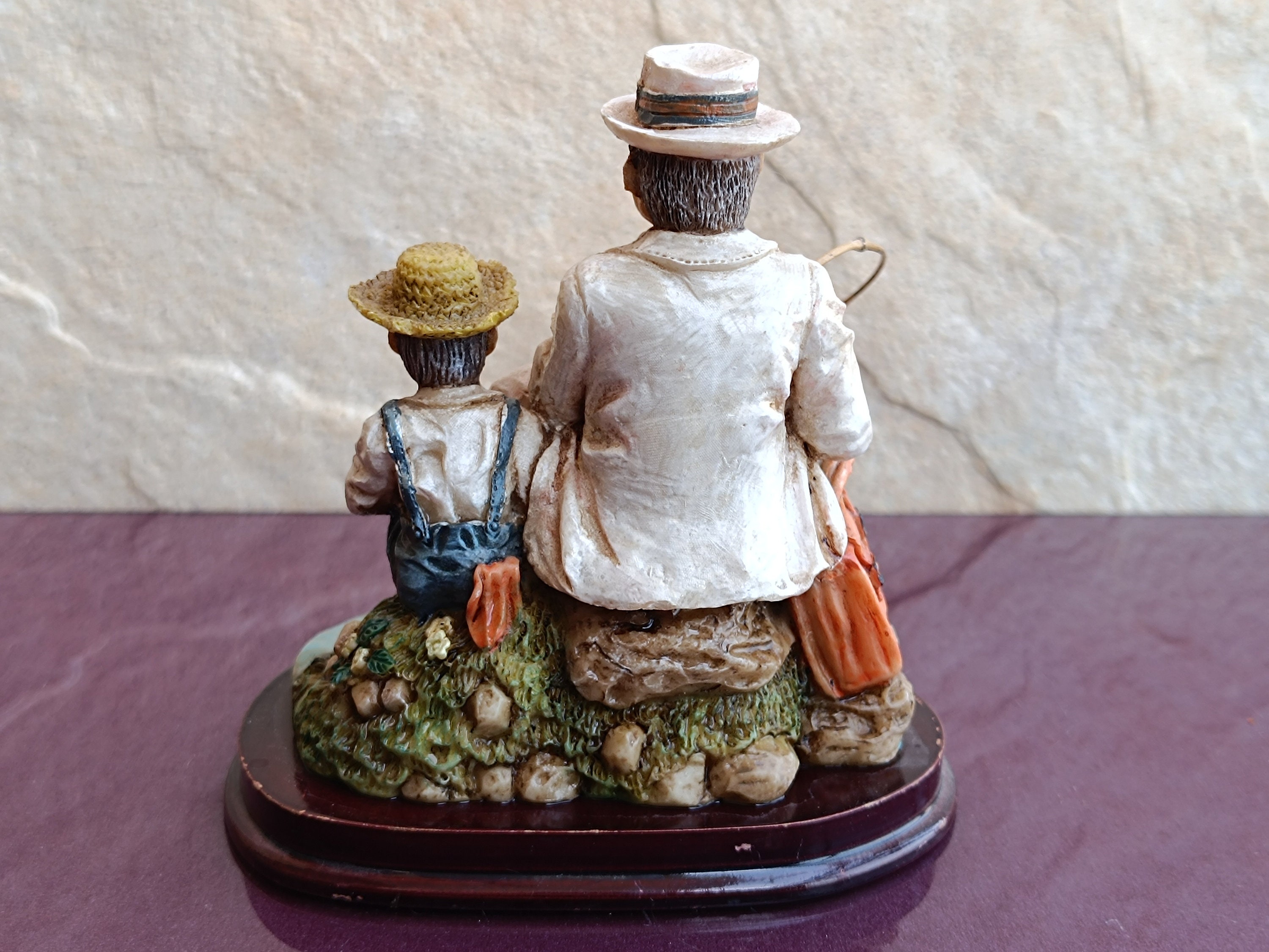 MINIATURE DE PÊCHEUR Figurines D'aquarium Statue De Jardin Pêcheur EUR