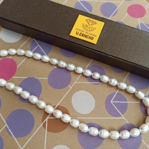 SANCHO Pearl Necklace, Keshi Pearls, Pearl Necklace, Freshwater Natural Pearl, Pearl Necklace, Gift Original Box