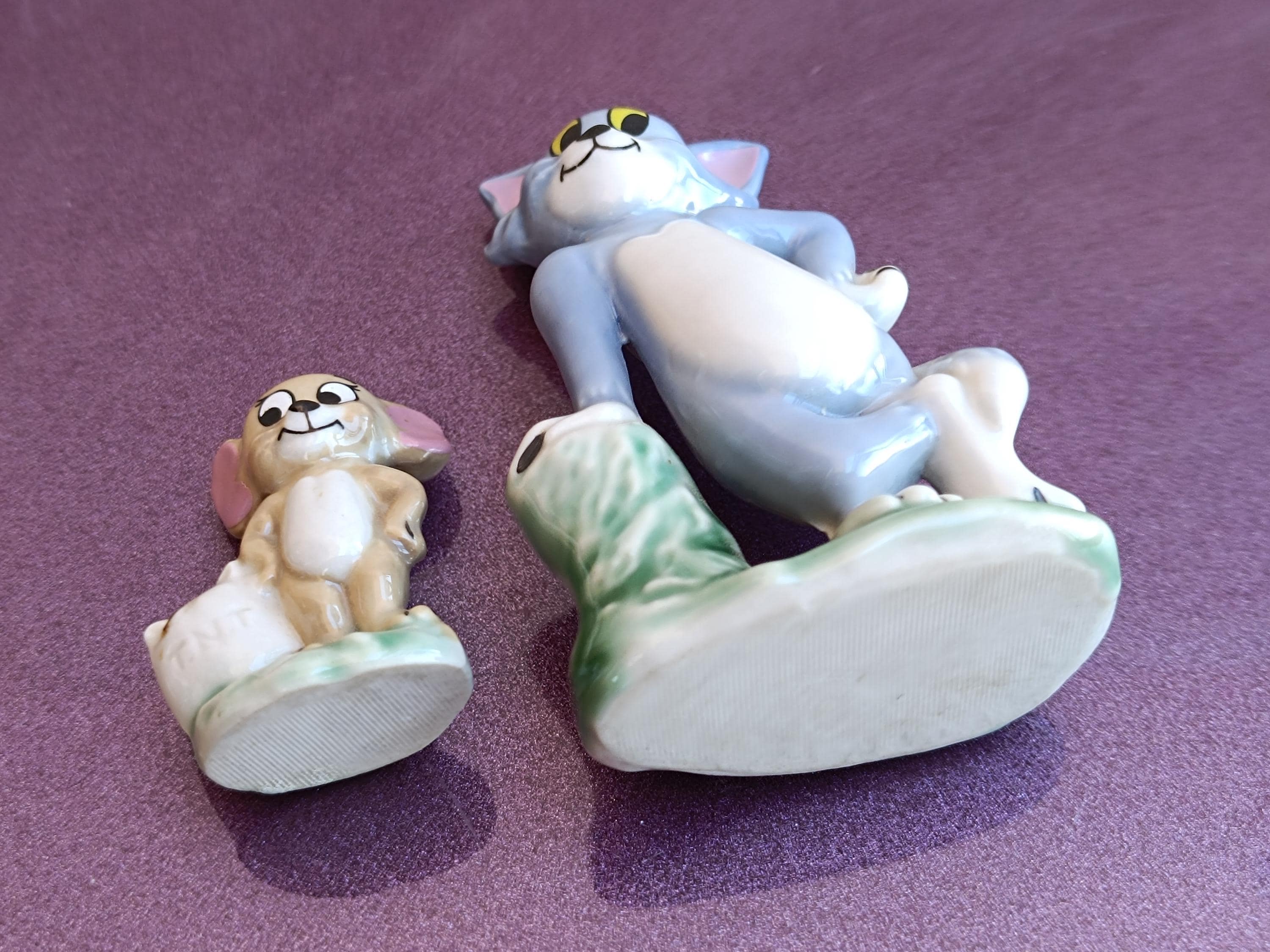 1970s Wade Tom and Jerry Porcelain Figurines, Made in