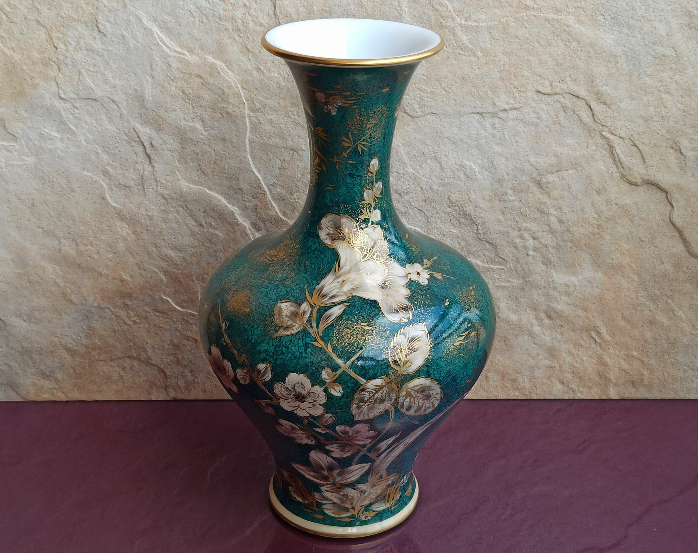 Vase décoratif organique, vert