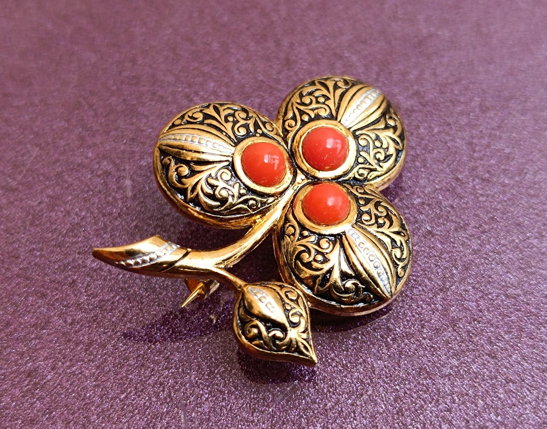 Basque Brooch 1960 Toledo Damascene Vintage Brooch, Filigree Spanish Brooch, Bohemian ...