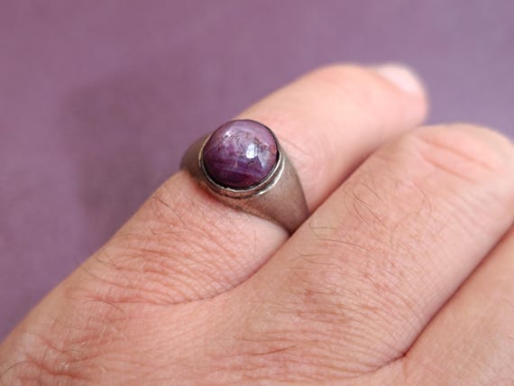 925 Silver Star Ruby Ring, Ruby Silver Ring, Star… - image 13