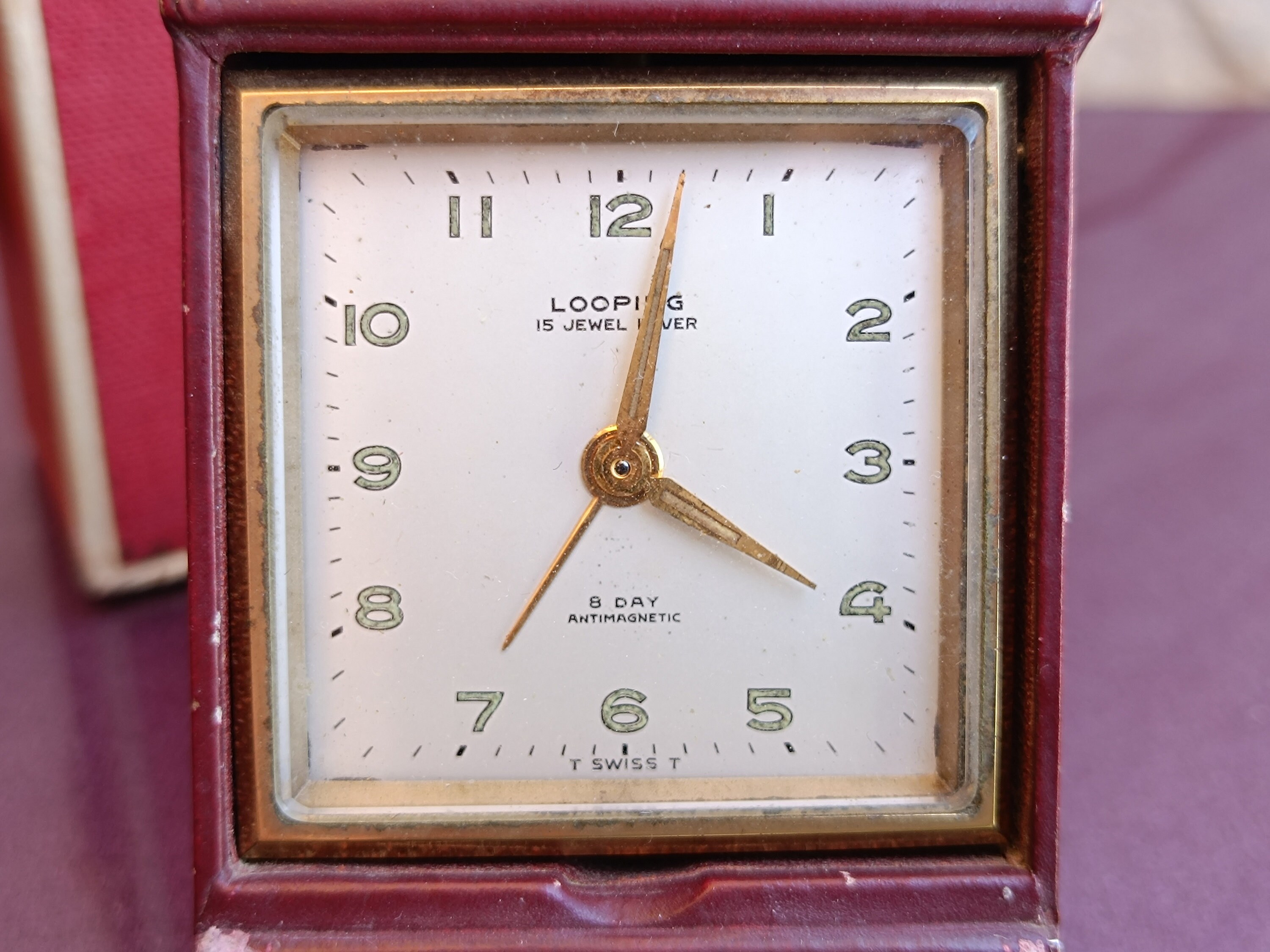 LOOPING SWISS Alarm Clock With Mechanical Mechanism 15 Jewels 8
