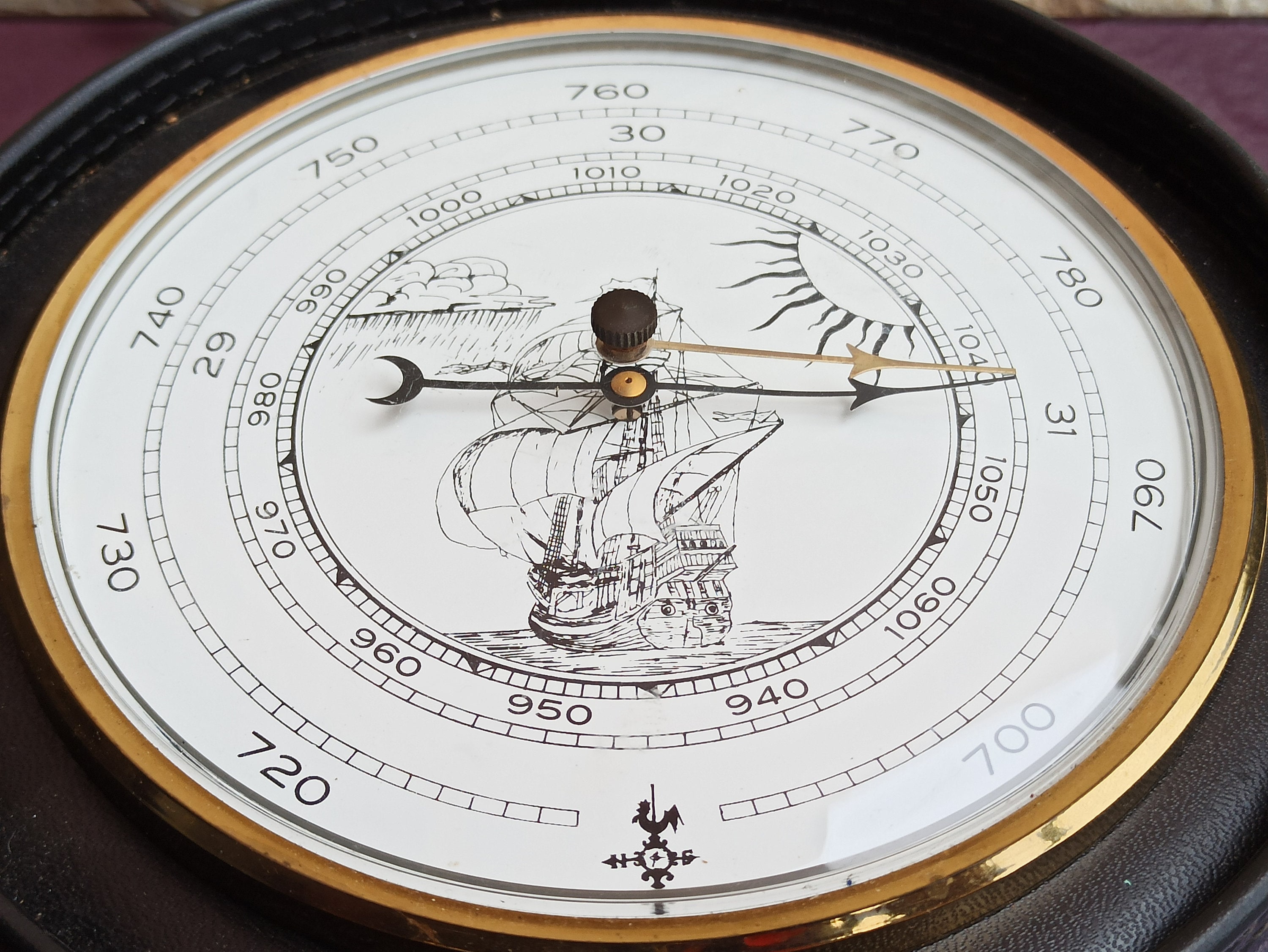 1960 BAROMETER, Sea Barometer, Barometer With Ship, Vintage Barometer ...