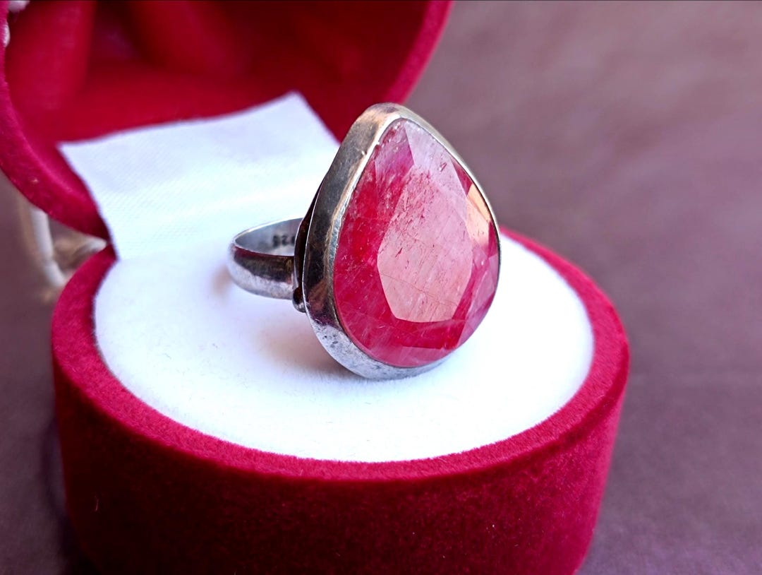 925 Silver Ruby Ring, Ruby Silver Ring Silver, Silver Ruby Ring ...
