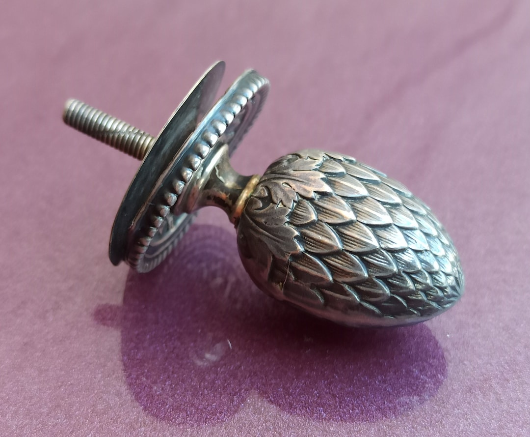 Rustic Silver Handle 1930 Silver 916 Dresser Handle, Vintage Silver Handle, Retro Silver ...