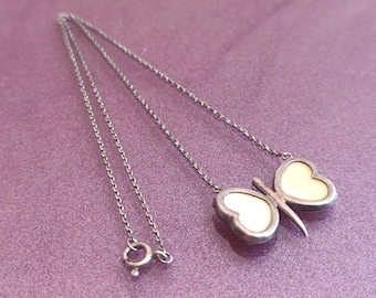 925 Silver Butterfly Pendant With Necklace, Silver Necklace, Vintage Butterfly Pendant, Silver Jewelry, Silver Butterfly Chain