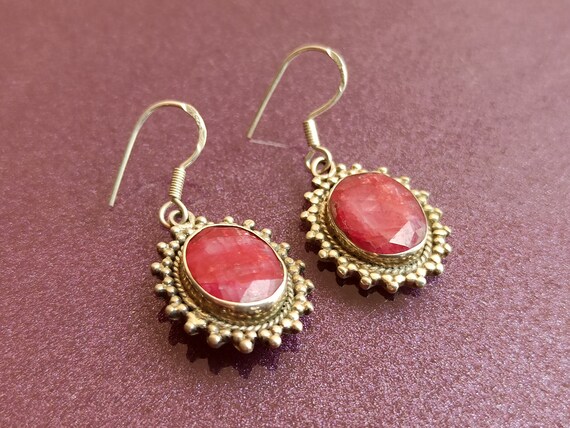 Ruby 925 Silver Earrings, Ruby Silver Earrings, S… - image 7