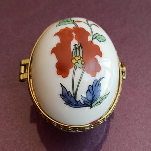Fine Porcelain Flowers Box, Vintage Box, Jewellery Box, Spanje Retro Box, Chest Vintage, Trunk Vintage, Oude Kleine Trunk, Treasure Chest