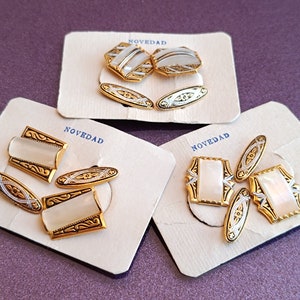 1960s Gold Filled Toledo Damascene Cufflinks, Antique Toledo Cuff Links, Vintage Cufflinks, Gold Plated Cuff Links, Gentleman&#39;s Gift