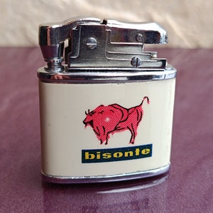 1980 BISONTE Petrol Lighter, Liquid Lighter, Antique Petrol Lighter, Untested, Pocket Lighter, Collectible Lighter, Cigarette Lighter