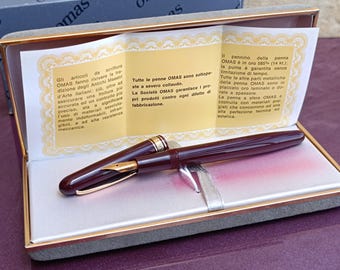 14K ゴールドペン先 OMAS 555 ブレベット万年筆、ヴィンテージ