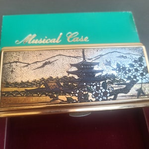 Vintage 1970 Musical Cigarette Case, Musical Cigarette Case, Japan Cigarette Case, Gold Filled Cigarette Case, Retro Case, Collection