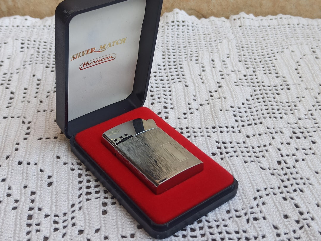 Vintage SILVER MATCH Lighter, Antique 1970 Pocket Lighter, Collectable