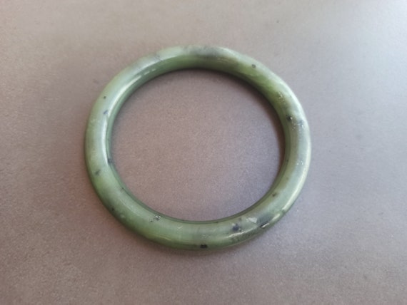 Natural Green Jade Bracelet, Vintage Jade Bracele… - image 2