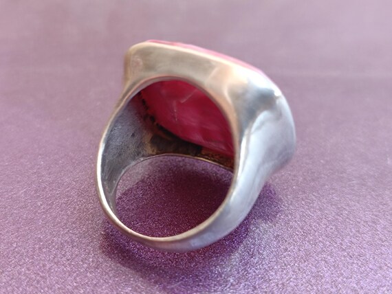 Large Ruby Ring, 925 Sterling Silver, Silver Ruby… - image 5