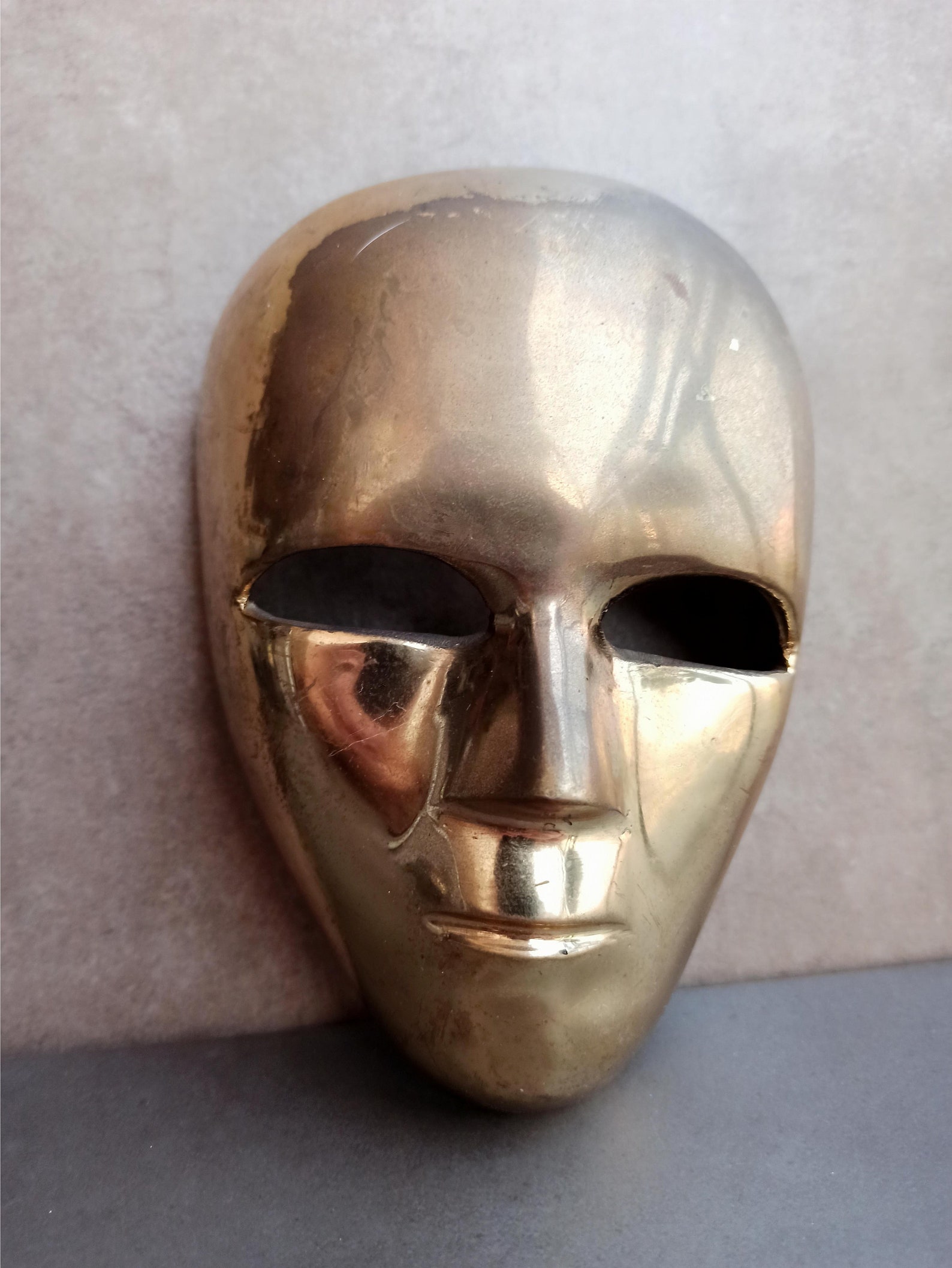 Bronze Mask Sculpture Mask Vintage Mask Statue Etsy