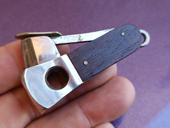 1980s SOLINGEN Donatus Cigar Cutter, Germany, Vintage Chrome and