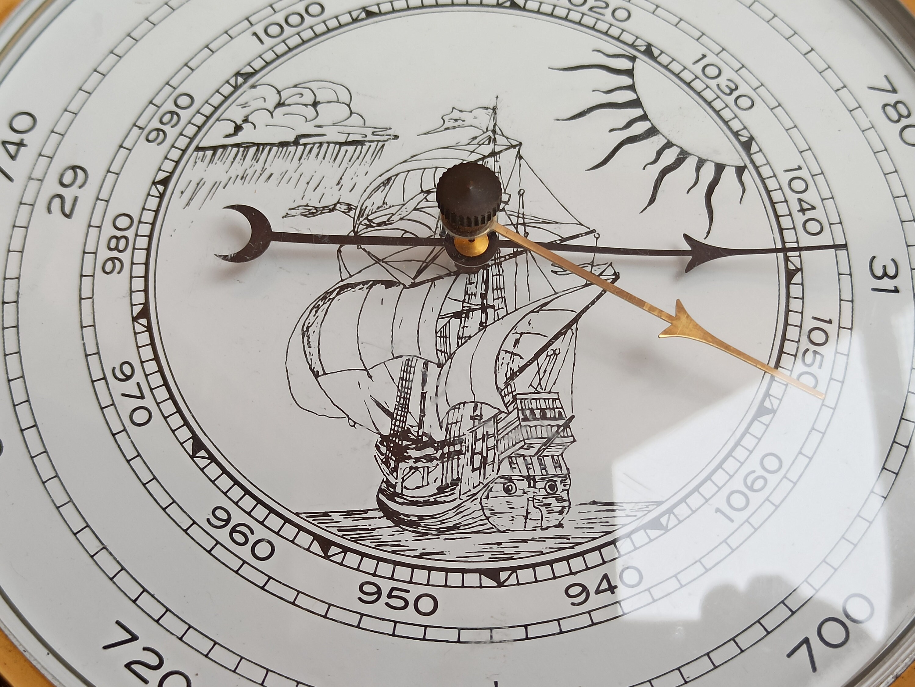 1960 BAROMETER, Sea Barometer, Barometer With Ship, Vintage Barometer ...