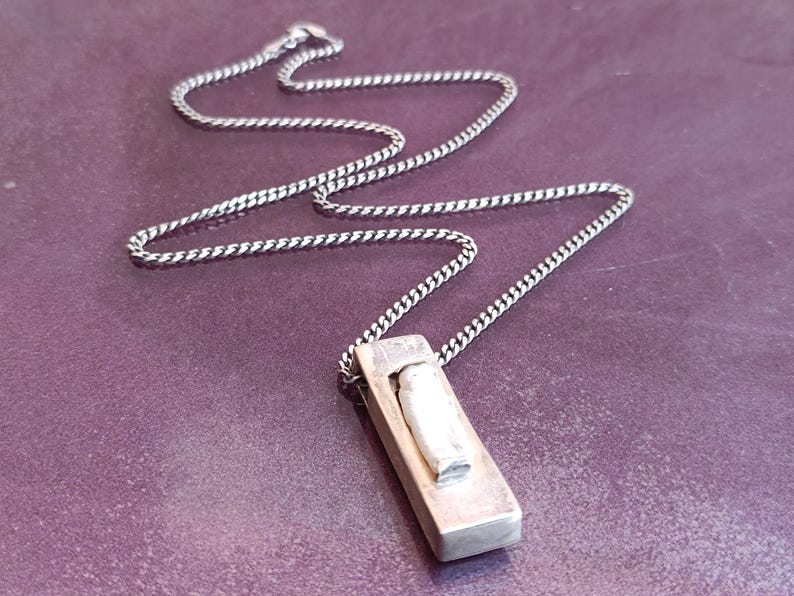 925 Silver Mother Of Pearl Pendant With Necklace, Silver Pendant, Italian Silver Jewellery, Antique Pendant, Vintage Pendant, Italy image 16