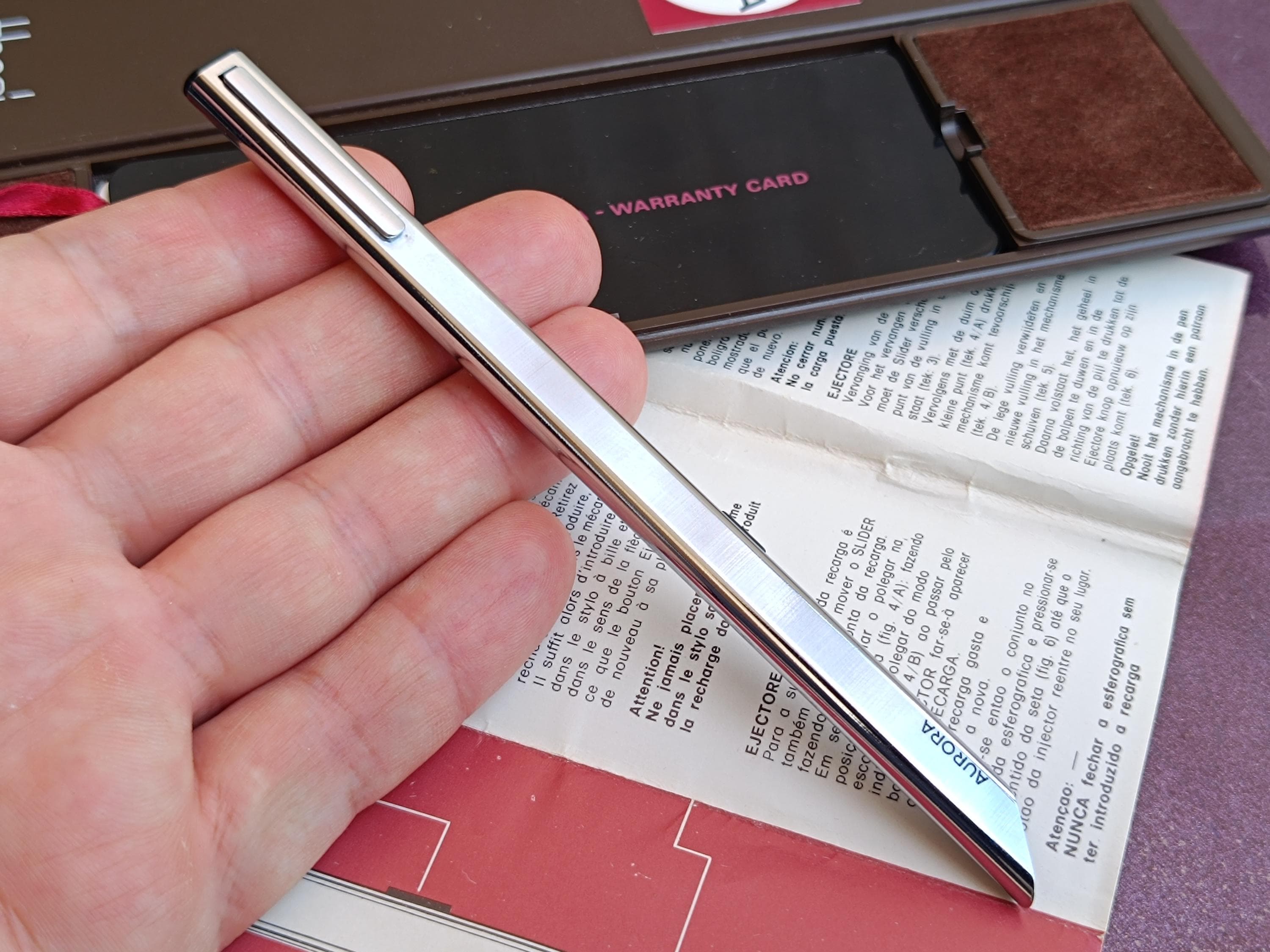 AURORA Thesi Design クロームボールペン、ヴィンテージボールペン