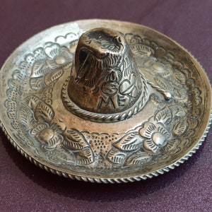 925 srebrna popielniczka Sombrero, Vintage srebrna popielniczka, antyczna popielniczka, stara popielniczka, retro popielniczka Sombrero
