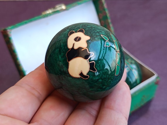Buddhist Balls With Pandas, Chinese Meditation Ball, Baoding Balls