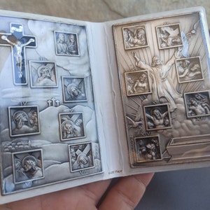 Icona d'argento tascabile, Carta d'identità cattolica, Icona di Gesù Cristo, Icona di San Jose, San Giuseppe, Icona religiosa, Ciondolo Santeria, Gesù Cristo