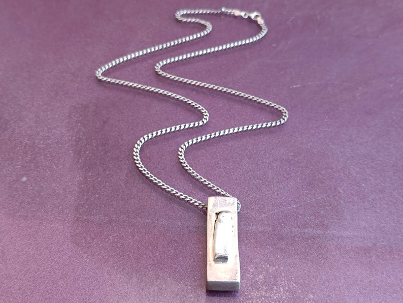 925 Silver Mother Of Pearl Pendant With Necklace, Silver Pendant, Italian Silver Jewellery, Antique Pendant, Vintage Pendant, Italy image 14