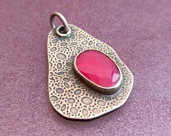 Ruby 925 Silver Pendant, Vintage Ruby Pendant, Red Ruby Silver Charm, 925 Silver Jewelry, Ruby Pendant, Vintage Pendant Red Ruby