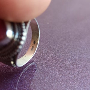 Ruby 925 Silver Ring, Ruby Silver Ring Silver, Silver Ruby Ring, Vintage Ring, Antique Silver Ring, Retro Ring, Vintage Ruby Ring image 5