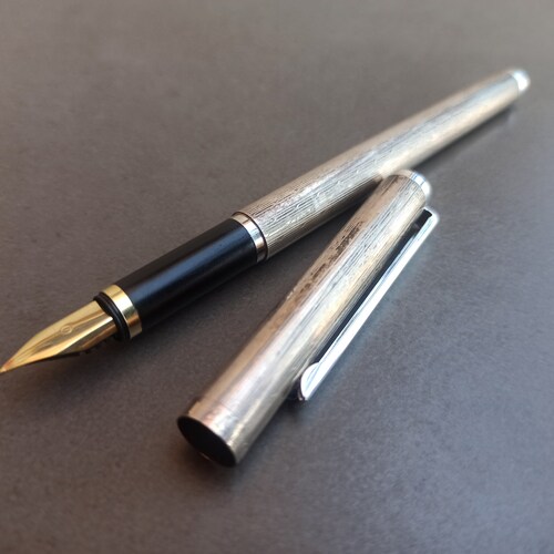 BISBON 925 Fountain Pen, Silver Pen, Samples shops Of 925 Sterling Silver, Vintage Rare Caligraphic, Ink Pen Bisbon, Ink Pen