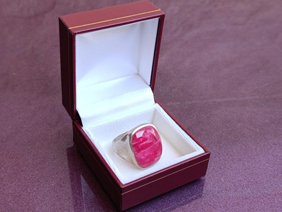 925 Silver Ruby Ring, Ruby Silver Ring Silver, Si… - image 4