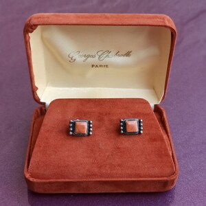 Georges Chabrolle Red Coral 925 Silver Earrings, Red Coral Earrings, Red Coral Jewelry, Georges Chabrolle Earrings