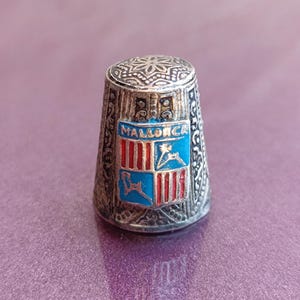 Silver Mallorca Handmade Collectible Thimble, Silver Thimble, Jewish Thimble, Retro Thimble, Old Silver Thimble, Thimble, Vintage Thimble