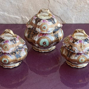 1950s Noritake Porcelain Sugar Bowls SET, Antique Noritake Porcelain, Hand Painted Antique Sugar Bowl, Japan Porcelain, Noritake Sugar Bowl